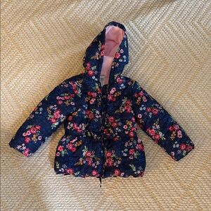 Little Me Blue and Pink Puffer Jacket with Hood